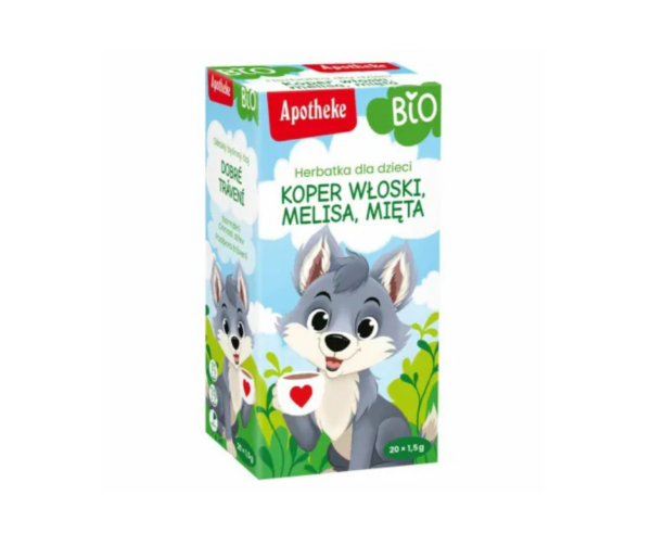 Herbatka dla Dzieci Ułatwiająca Trawienie Bio (Koper Włoski, Melisa, Mięta) 30 g (20x 1,5 g) - Apotheke