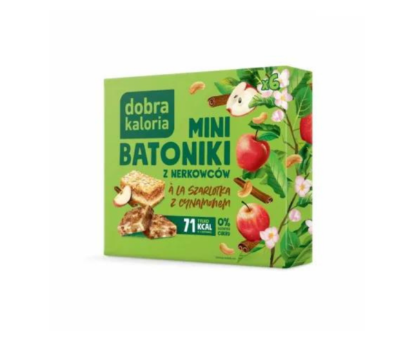Mini Batoniki z Nerkowców a la Szarlotka  z cynamonem 102 g (6 x 17 g) - Dobra Kaloria