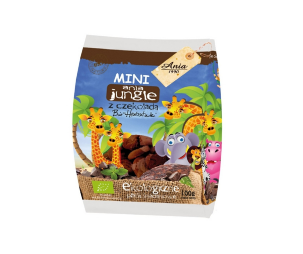 Ciasteczka z Czekoladą Mini Jungle Bio 100 g - ANIA