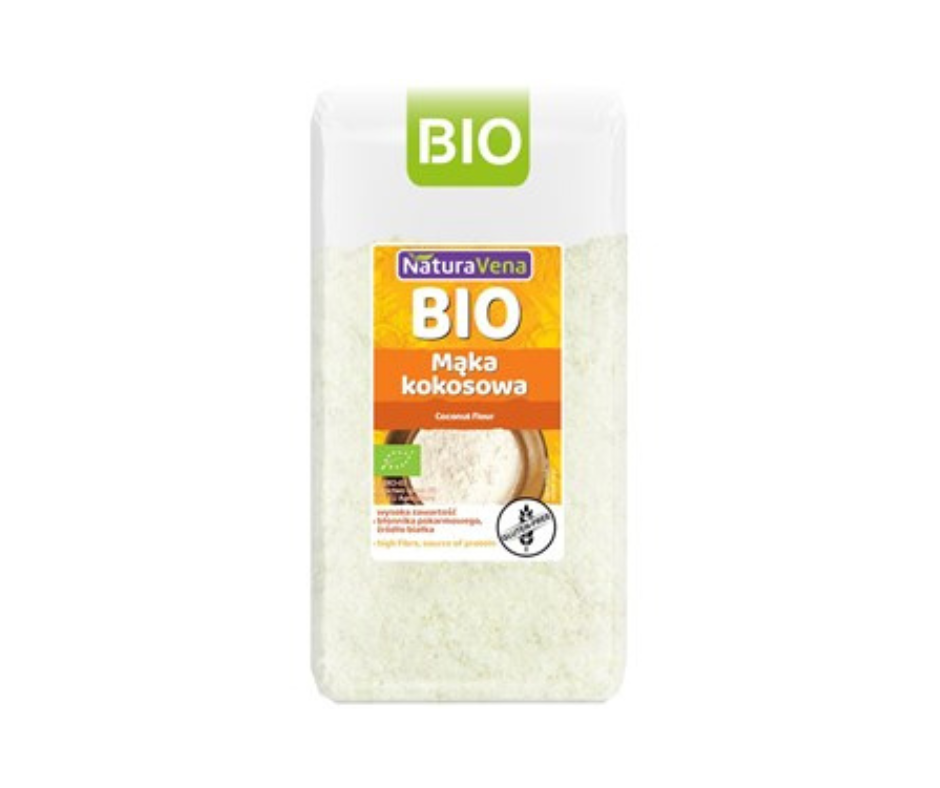 Mąka kokosowa BIO bezglutenowa 500 g - NATURAVENA