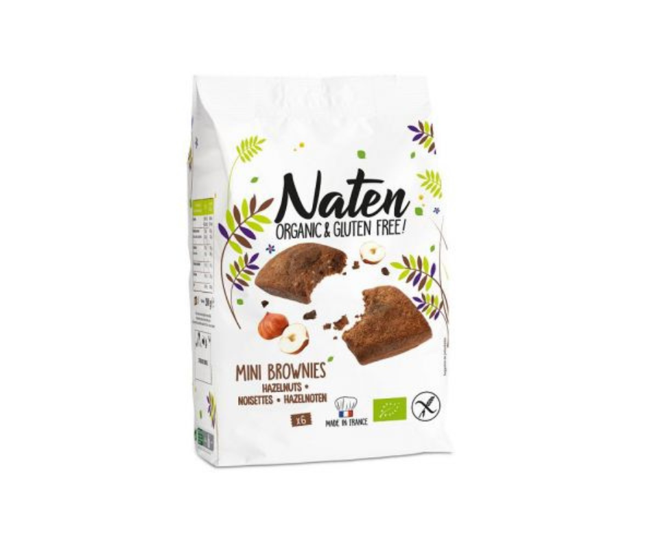 Ciastka brownies z Czekoladą i Orzechami Laskowymi Bezglutenowe 170g - Naten