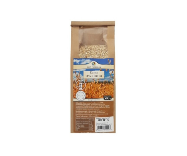 Kasza owsiana bezglutenowa 500 g -Pięć Przemian