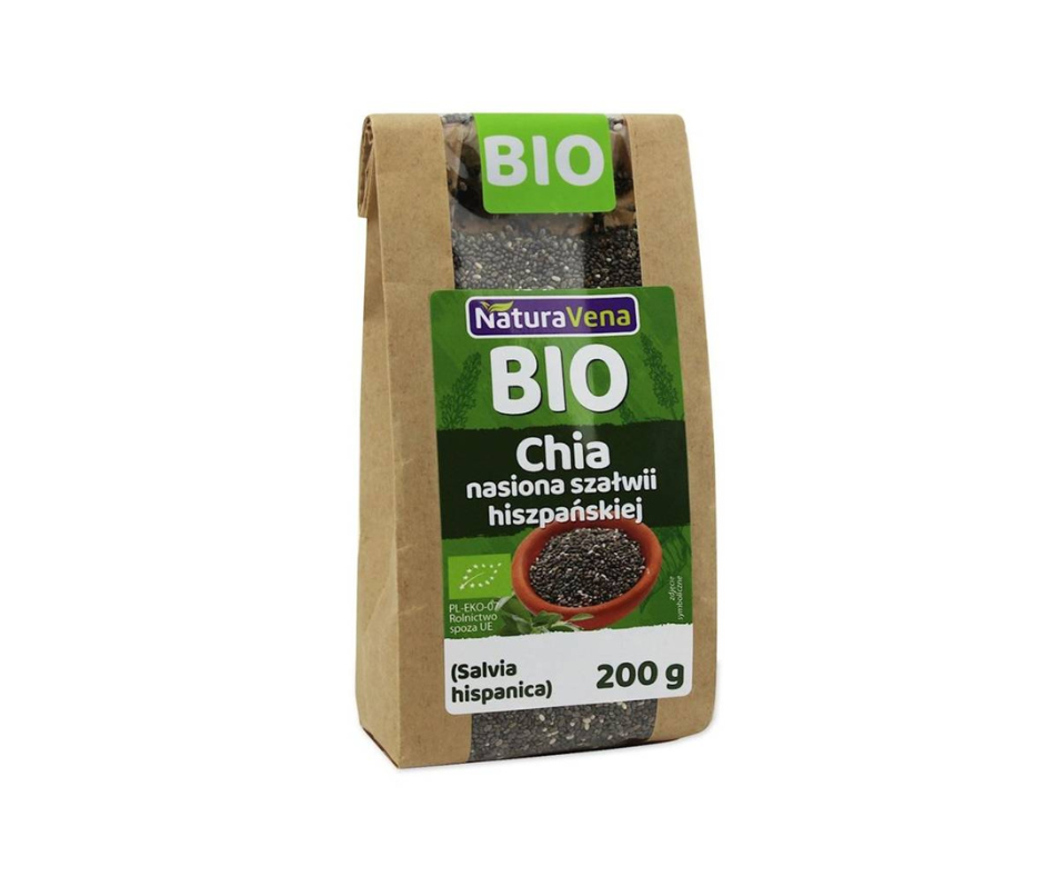 CHIA - Nasiona szałwii hiszpańskiej BIO 200 g - NATURAVENA