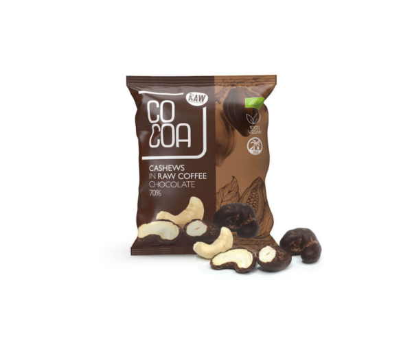 Orzechy nerkowca w czekoladzie kawowej 70% 70g- COCOA EKO