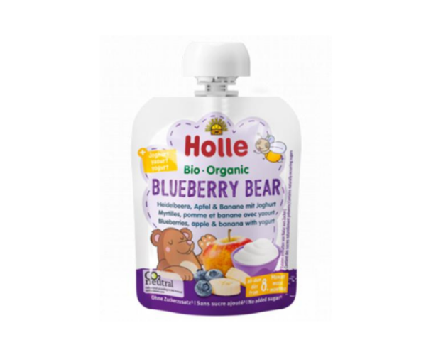 Bio mus owocowy z jogurtem Borówkowy miś od 8 miesiąca- 85g- Holle