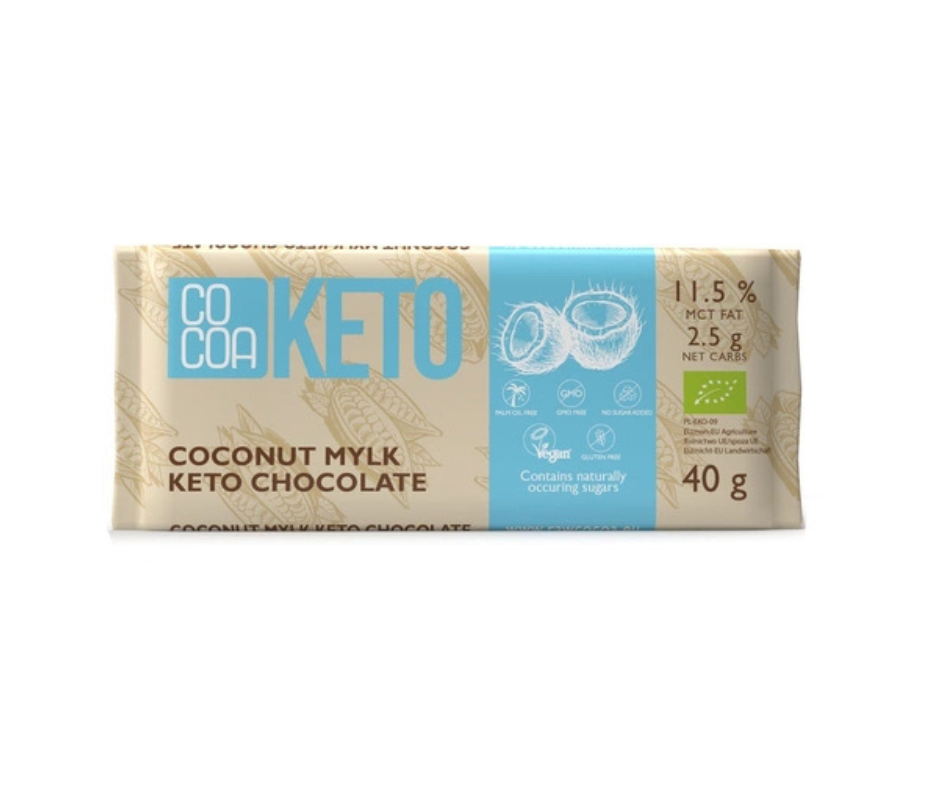 Czekolada kokosowa z olejem mct bezglutenowa keto 40 g - Cocoa eko