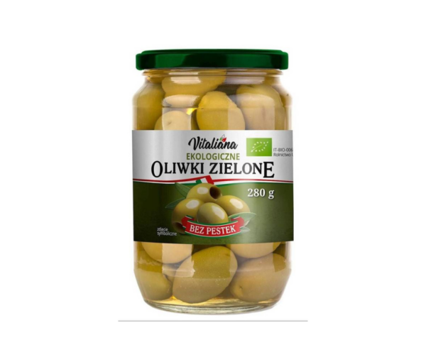 Oliwki zielone bez pestek w zalewie bio 280g - Vitaliana