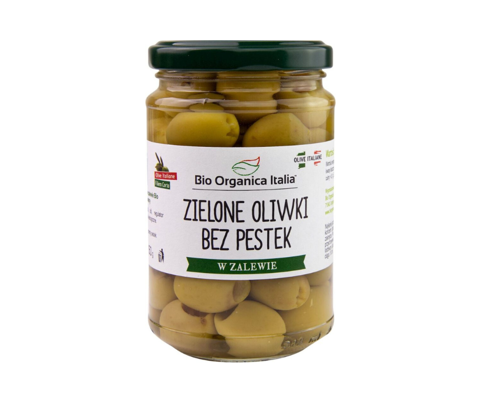 Oliwki zielone bez pestek w zalewie BIO − 280 g / 160 g- Bio Organica Italia