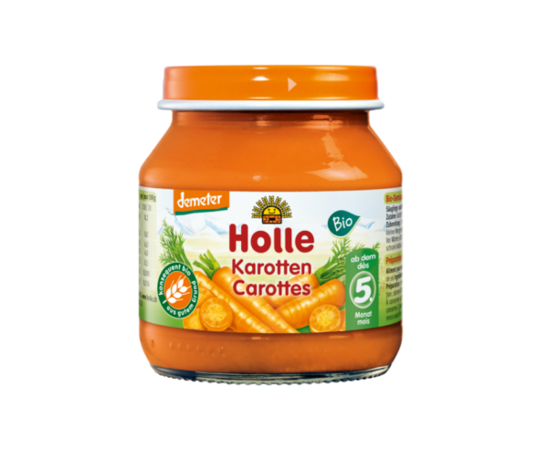 Puree z marchwi bez dodatku cukrów bezglutenowe od 5 miesiąca demeter Bio - HOLLE