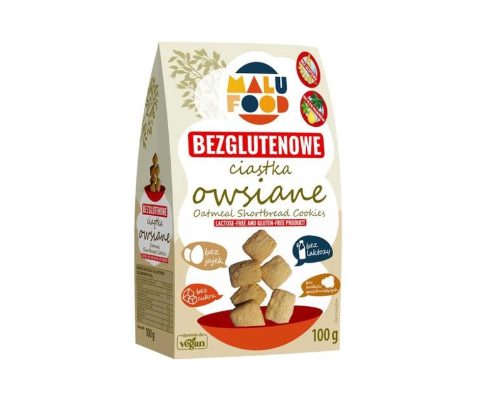 Ciastka Owsiane Bez Cukru Bezglutenowe 100 G - MALU FOOD