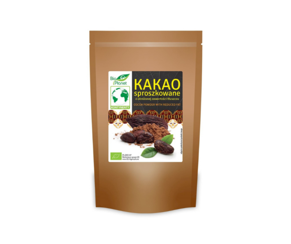 Kakao sproszkowane o obniżonej zawartości tłuszczu 200g -Bio Planet