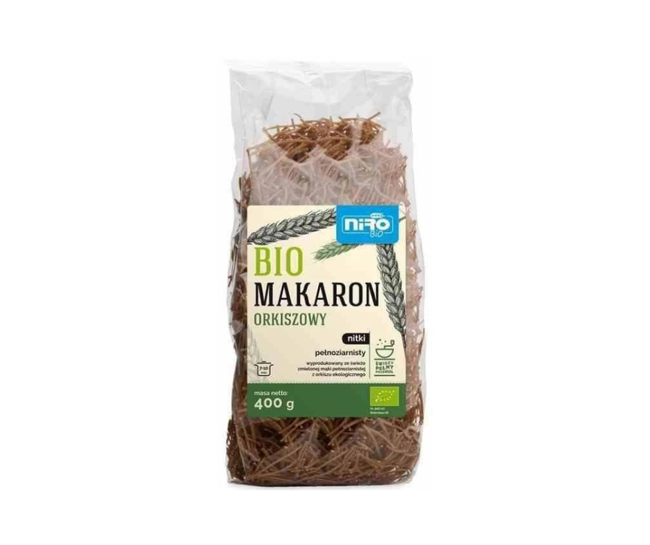 Makaron orkiszowy pełnoziarnisty nitki 400 g BIO- Niro
