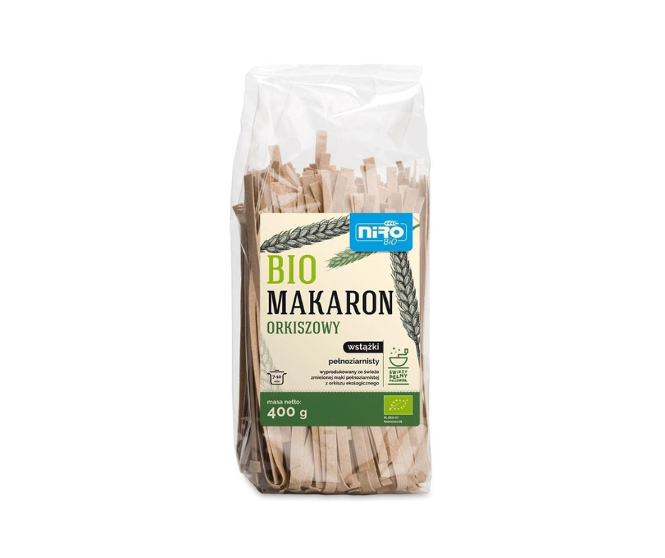 Makaron orkiszowy pełnoziarnisty wstążki 400 g BIO- Niro