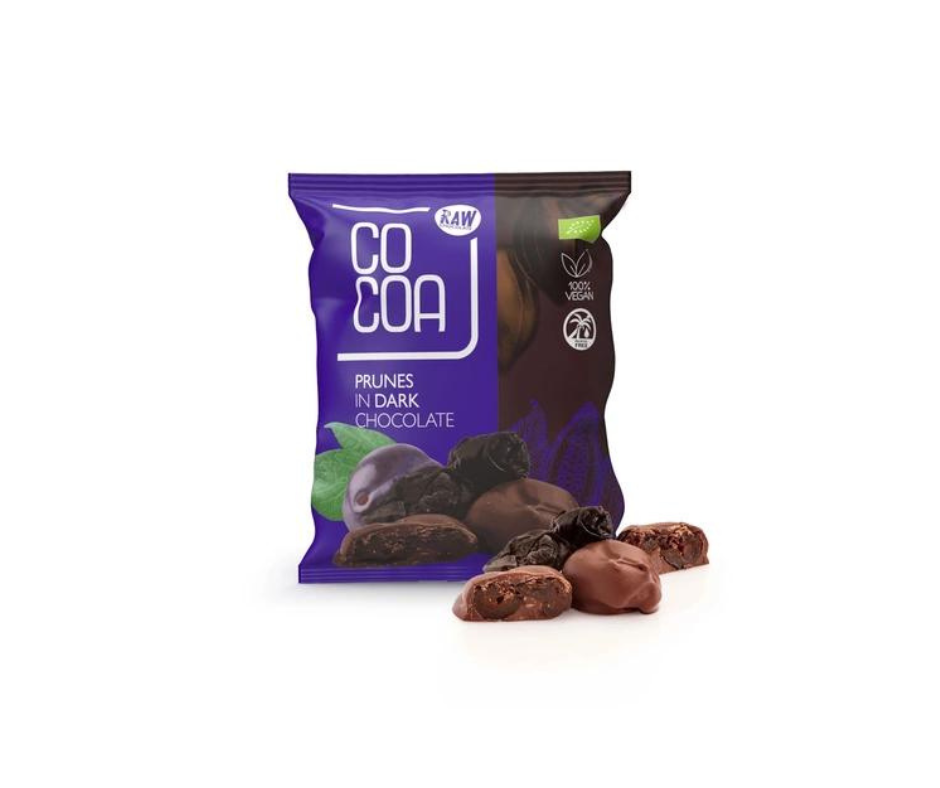 Śliwki Kalifornijskie W Czekoladzie Ciemnej Bio 70 G - Cocoa