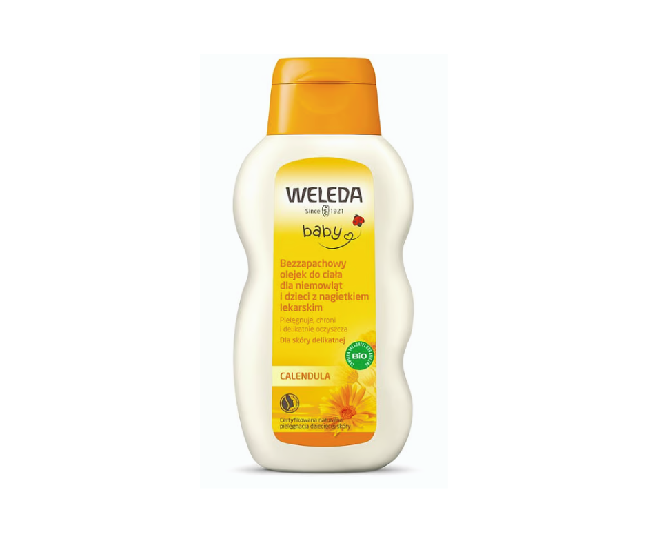 Bezzapachowy olejek do ciała dla niemowląt i dzieci z nagietkiem lekarskim 200ml - Weleda