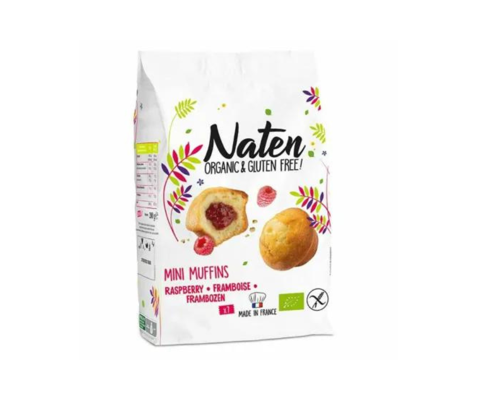 Mini Muffinki z Nadzieniem Malinowym Bezglutenowe Bio 200 g - Naten