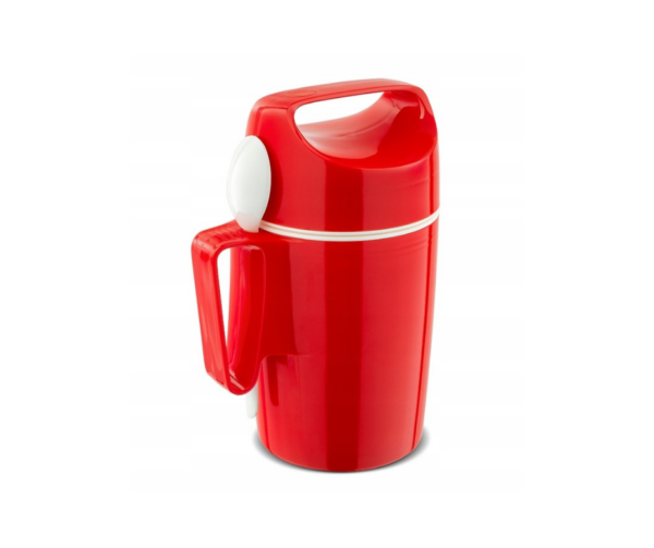 Termos obiadowy ROTPUNKT typ 850 szklany wkład - kolor czerwony