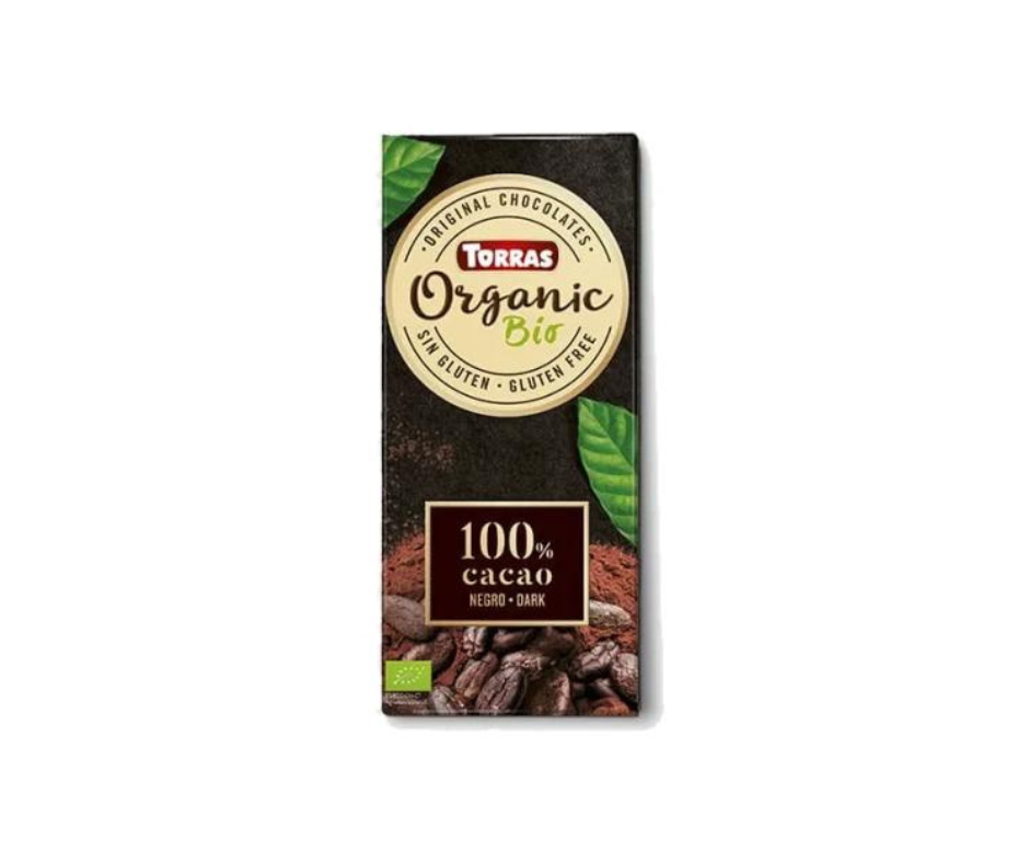 Czekolada Gorzka 100% Kakao bez dodatku cukru bezglutenowa BIO 100g - Torras