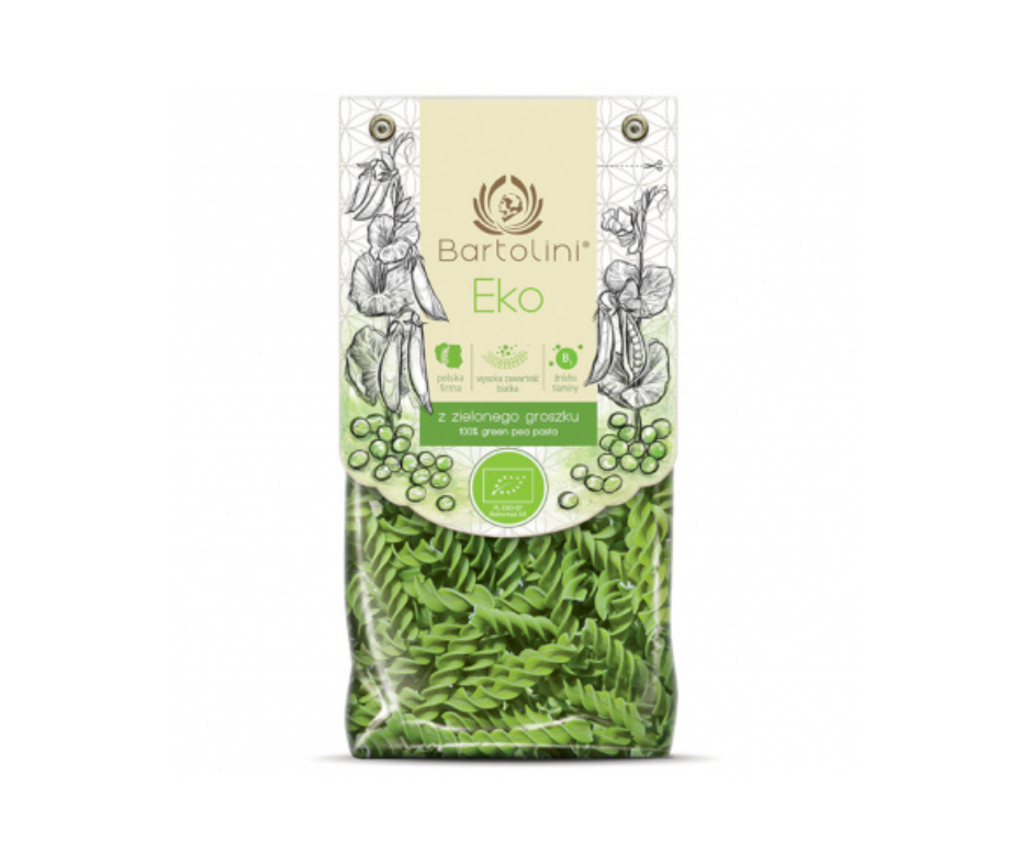 Makaron z groszku zielonego świderki 250 g Bio- Bartolini
