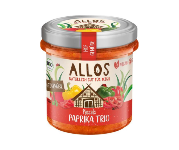 Pasta Warzywna Z Trzema Rodzajami Papryki Bezglutenowa Bio 135 G - Allos