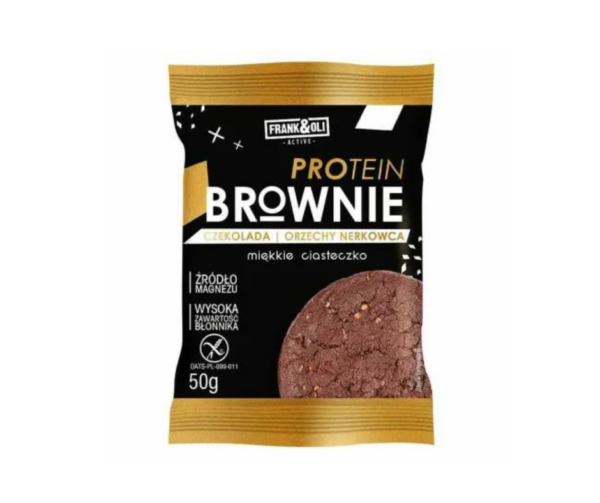 Ciastko Proteinowe Brownie Czekolada i Orzechy Nerkowca Bezglutenowe 50 g - Frank&Oli