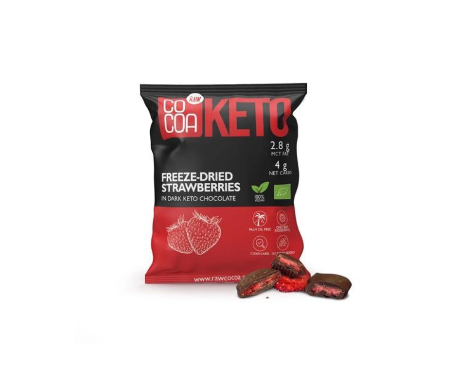 Truskawki W Czekoladzie Ciemnej Bez Dodatku Cukru Keto Bio 40 G - Cocoa