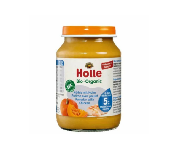 Danie dla Niemowląt Dynia i Kurczak Bio 190 g - Holle