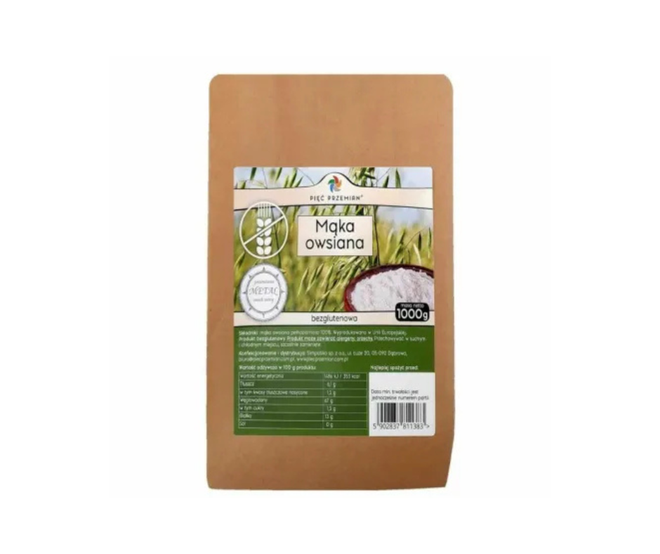 Mąka Owsiana Bezglutenowa 1 kg - Pięć Przemian