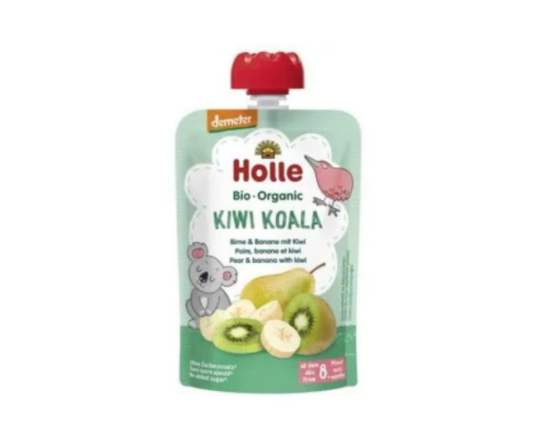 Mus owocowy w tubce, Kiwi Koala, gruszka, banan z kiwi, po 8 miesiącu, 100 g-Holle