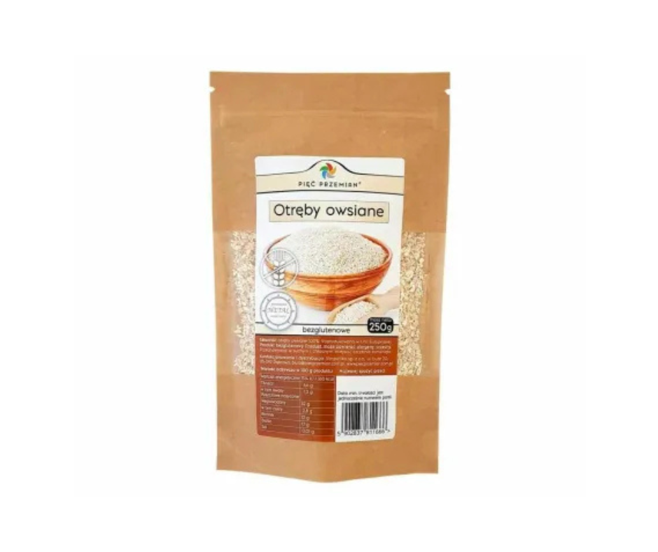 Otręby Owsiane Bezglutenowe 250 g - Pięć Przemian
