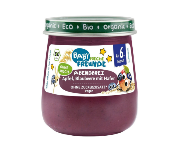 Mus jabłko jagoda owies bez dodatku cukrów od 6 m-ca BIO 120 g - Freche Freunde