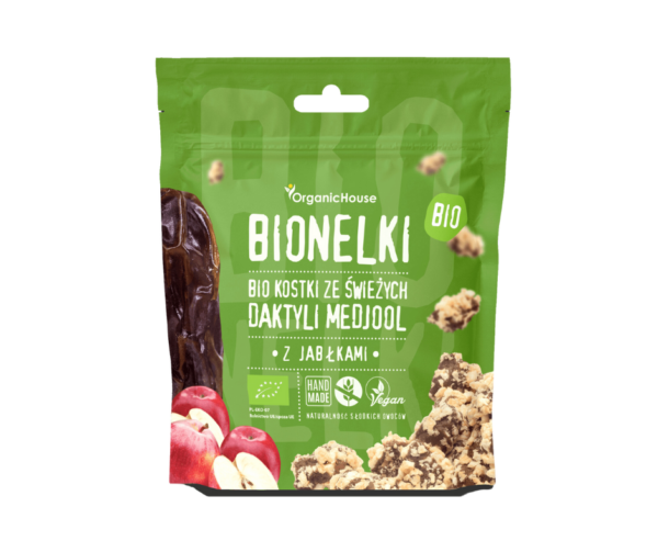 Pralinki Daktylowe Z jabłkiem Bezglutenowe Bio 50 G - Organic House (Bionelki)