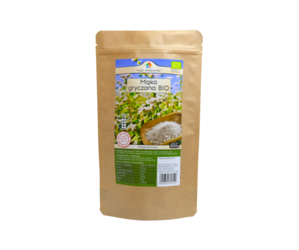 Mąka Gryczana Pełnoziarnista Bio 500g - Pięć Przemian