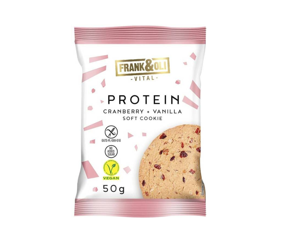 Miękkie ciasteczko proteinowe żurawina i wanilia 50 G - Frank&Oli