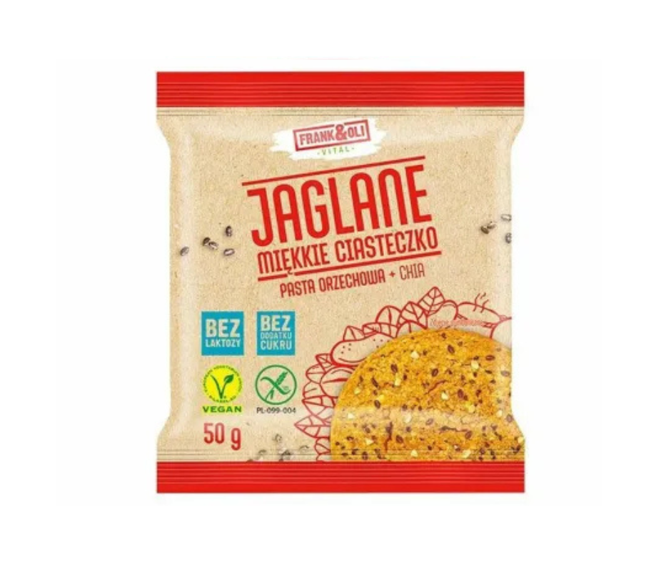 Miękkie Ciasteczko jaglane pasta orzechowa +Chia Bezglutenowe 50 g - Frank & Oli