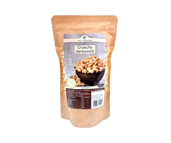 Orzechy Nerkowca Nieprażone 500 g - Pięć Przemian
