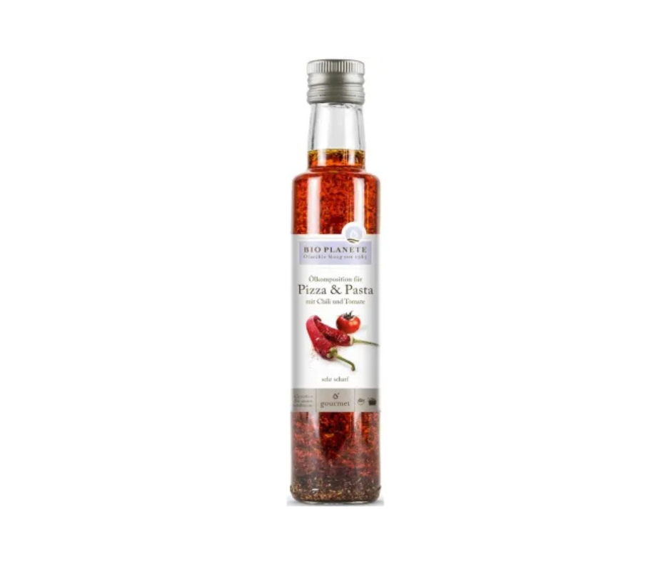 Olej do Pizzy i Makaronu Chili i Pomidor Bio 250 ml - Bio Planete