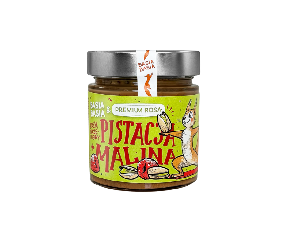 Krem orzechowy pistacja + malina 195 g- Basia Basia