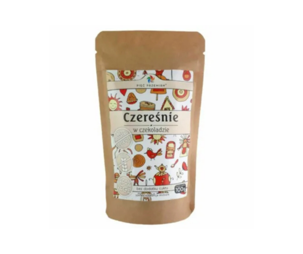 Czereśnie Suszone w Czekoladzie z Erytrytolem Bez Dodatku Cukru 100 g - Pięć Przemian