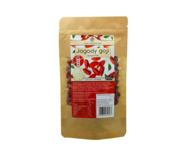 Jagody Goji Suszone 200 g - Pięć Przemian