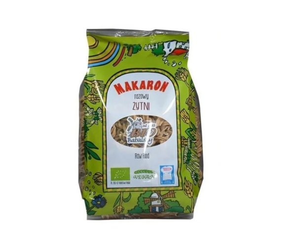 Makaron żytni razowy świderki Bio 400 G -Bio Babalscy