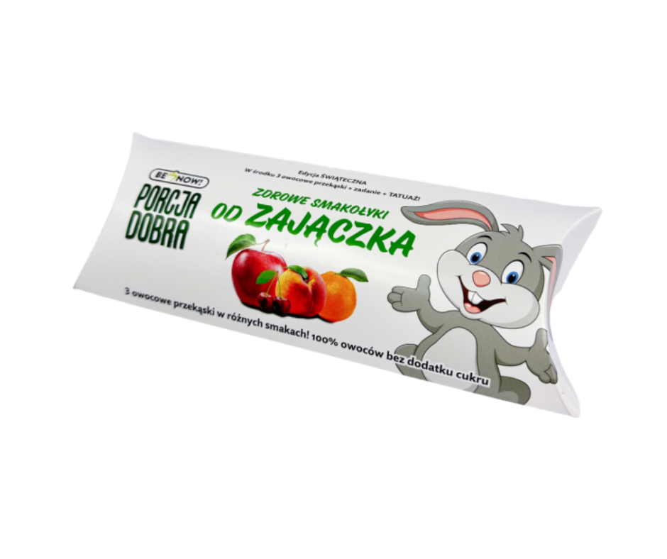 Smakołyki od zajączka (3 owocowe przekąski i tatuaż) 48 g - Porcja Dobra
