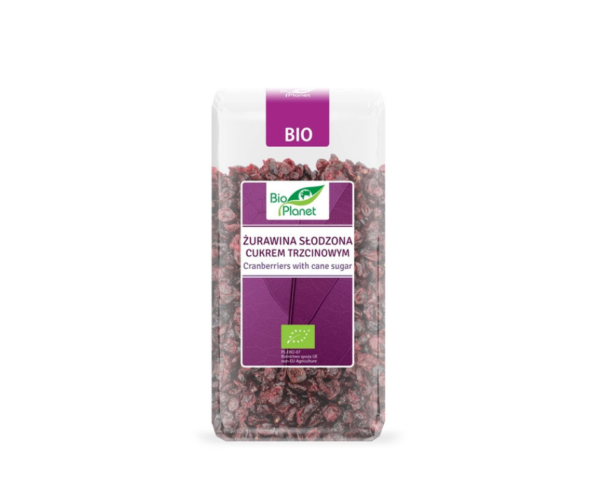 Żurawina suszona słodzona cukrem trzcinowym 100 g - Bio Planet