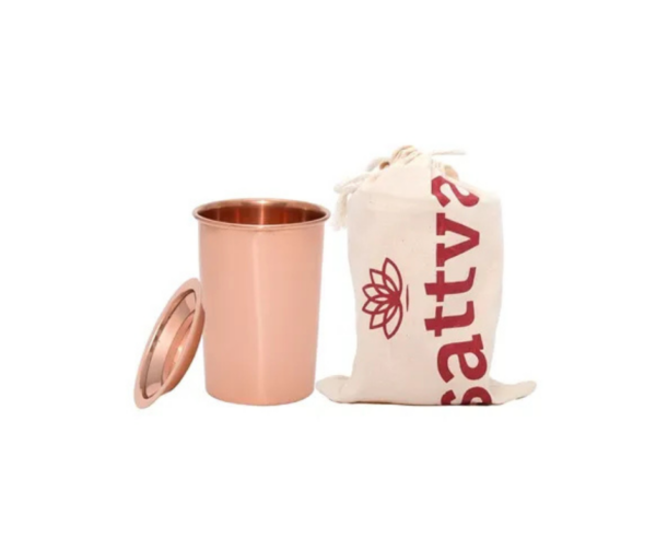 Kubek miedziany z pokrywką Plain 350 ml - Sattva