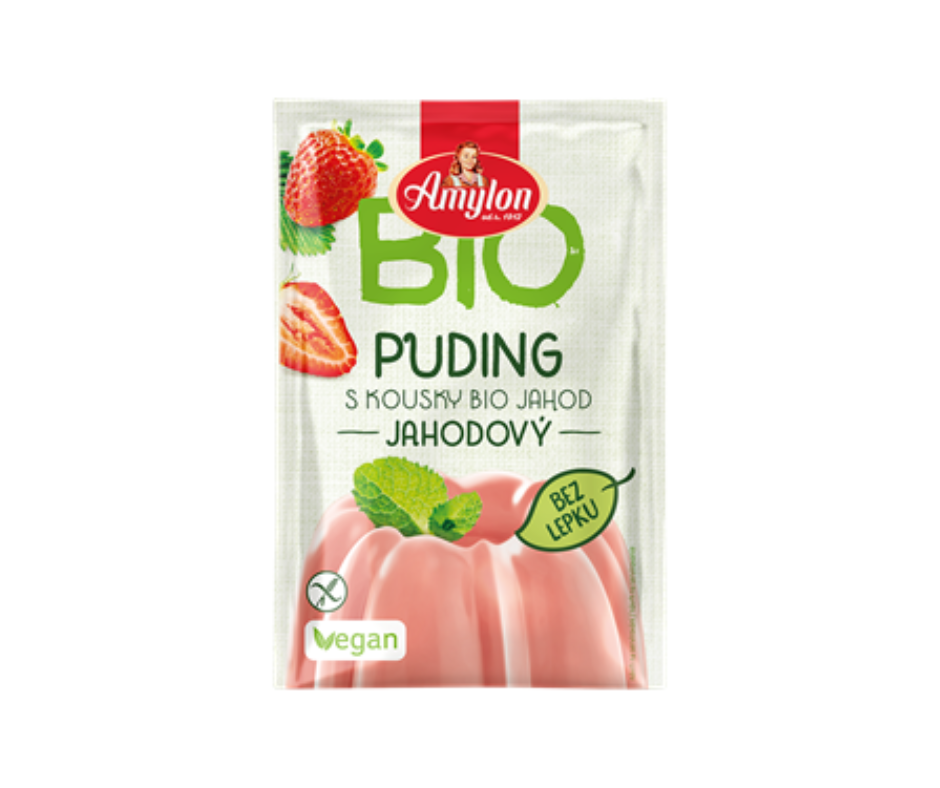 Budyń truskawkowy bezglutenowy BIO 40 g- Amylon