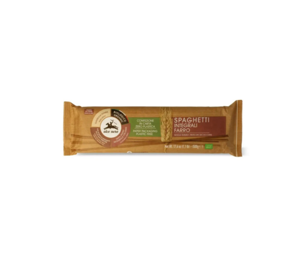 Makaron spaghetti z płaskurki razowy 500 g - Alce Nero