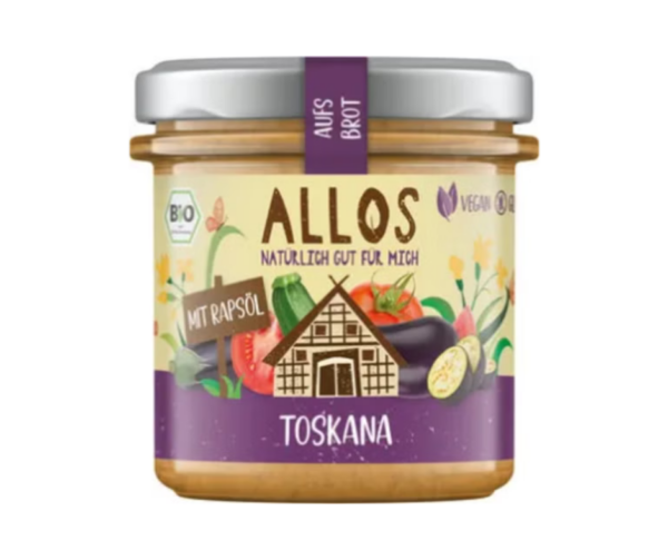 Pasta Toskana z bakłażanem, cukinią i słodką papryką, bezglutenowa 140 g- Allos