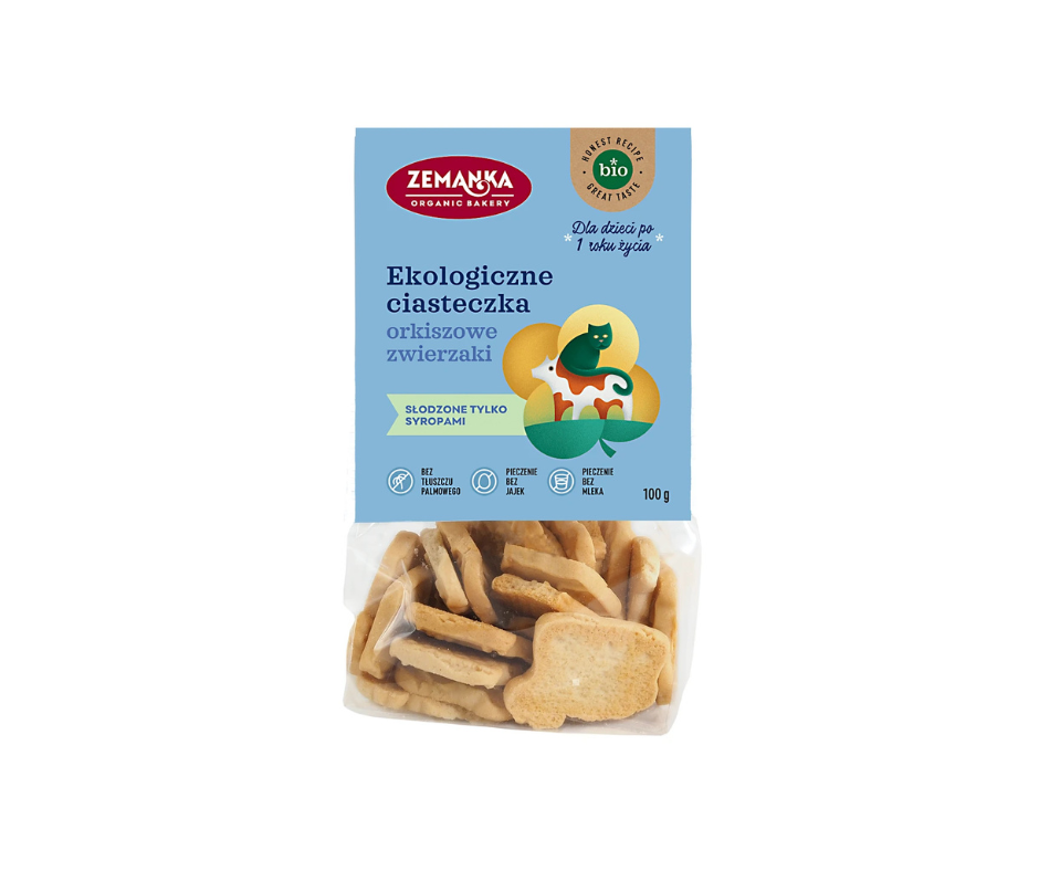 Ciastka orkiszowe zwierzaki 100 g- Zemanka