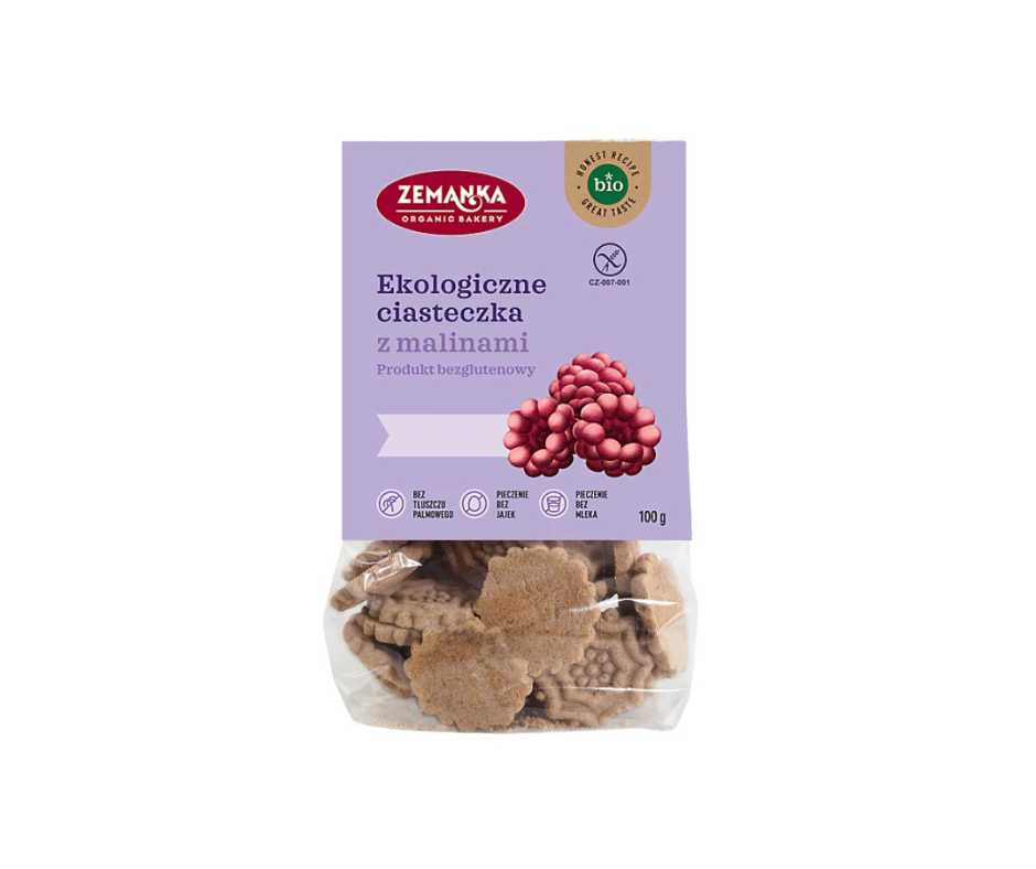 Ciastka malinowe bezglutenowe bio 100 g- Zemanka