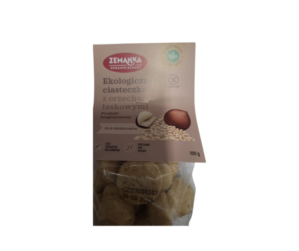 Ciastka z orzechami laskowymi bezglutenowe bio 100 g- Zemanka